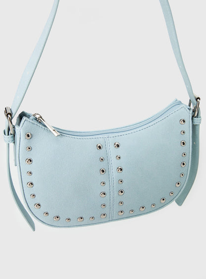 Bright Lights Studded Shoulder Bag Blue