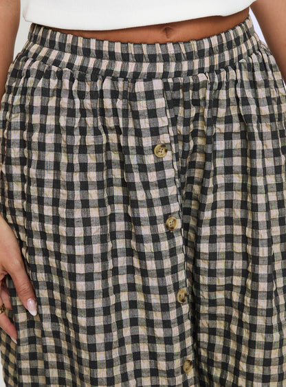 Cartmel Check Maxi Skirt Black / Cream