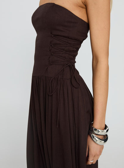So Far So Good Maxi Dress Chocolate