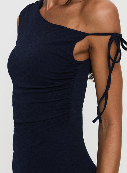 Paislee Asymmetrical Maxi Dress Navy