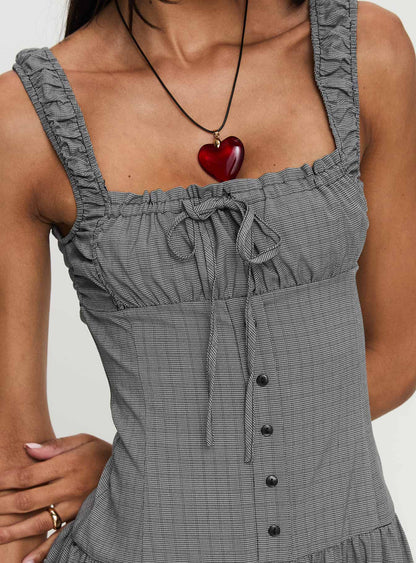 Ballerina Maxi Dress Onyx Gingham