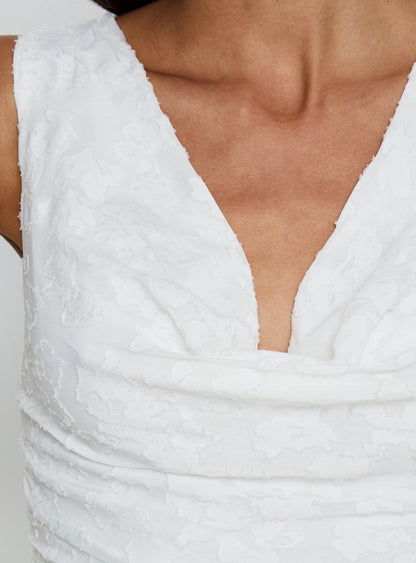 Brigetta Cowl Neck Mini Dress White