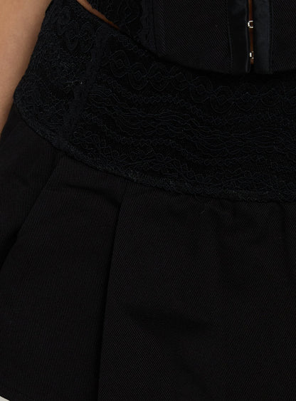 Amoure Pleated Micro Skort Black