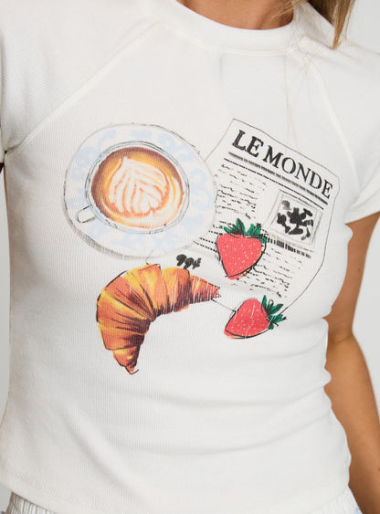 Breakfast Buffet Sleep Tee White