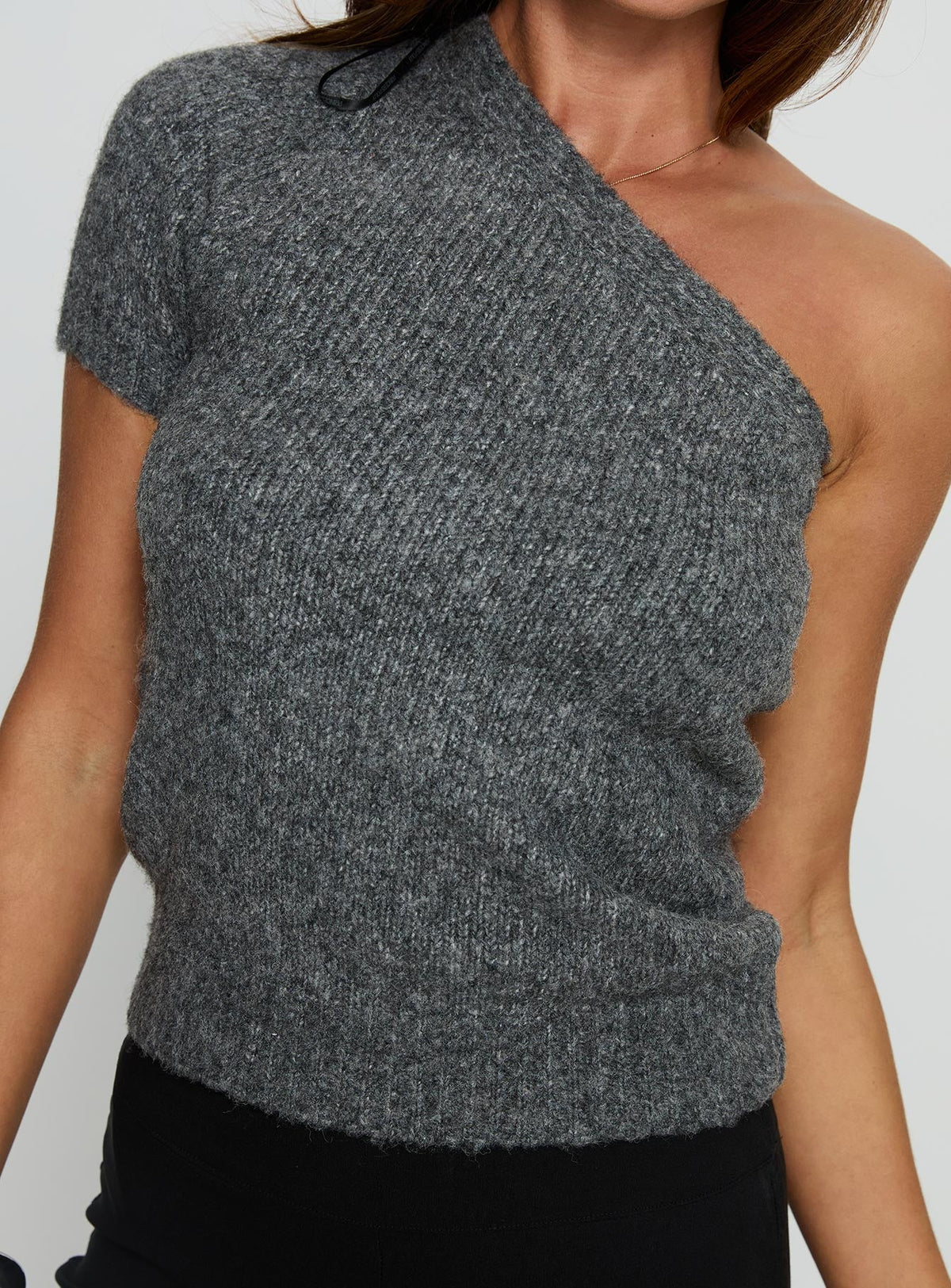 Alysson One Shoulder Top Grey