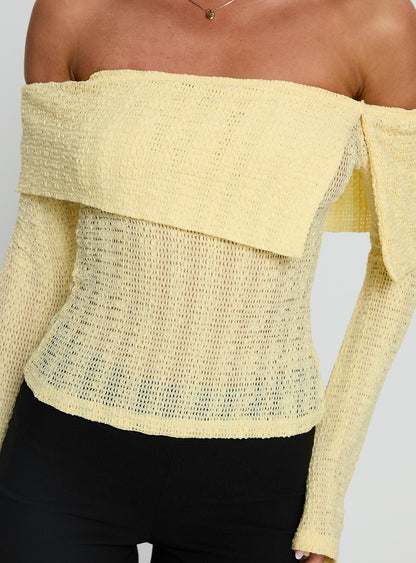 Cartrell Foldover Off Shoulder Top Lemon