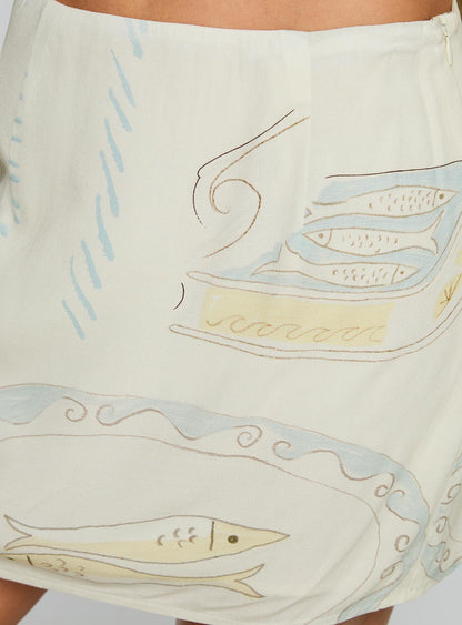 Caraliia Mini Skirt Cream