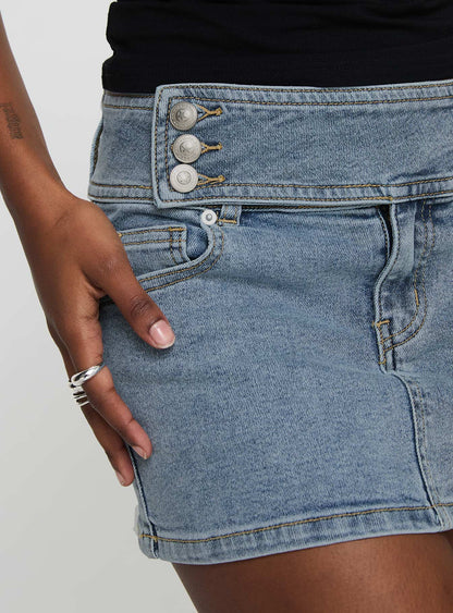 Brinkman Mini Skirt Light Wash Denim