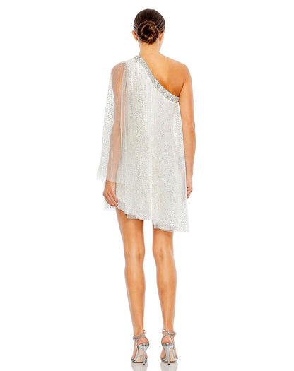 High Low Beaded Dress Homecoming Cocktail Mini Mac Duggal 50689