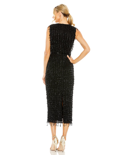 Tea Length Sleeveless Formal Dress Sleeveless Detail Mac Duggal 5471