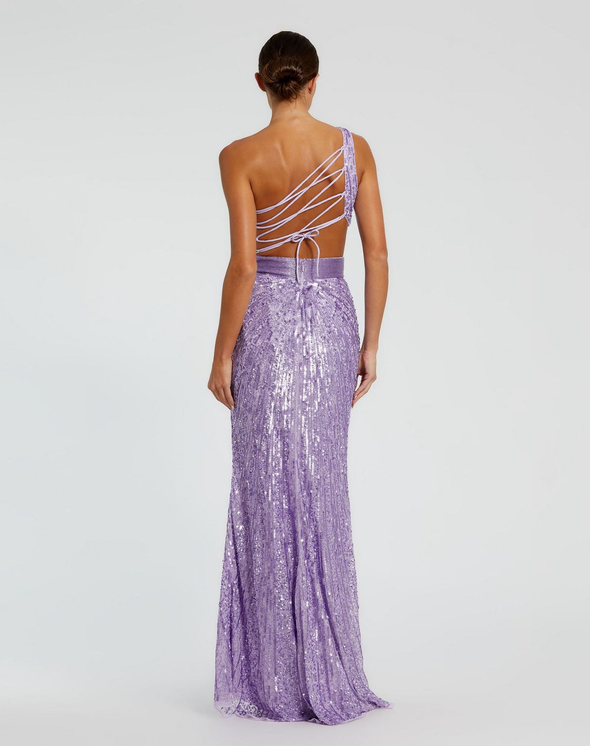 Long Formal One Shoulder Prom Gown One Shoulder Detail Mac Duggal 5687