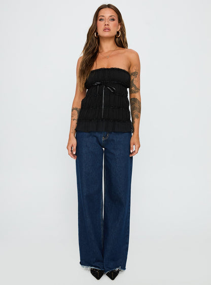 Avelina Strapless Top Black