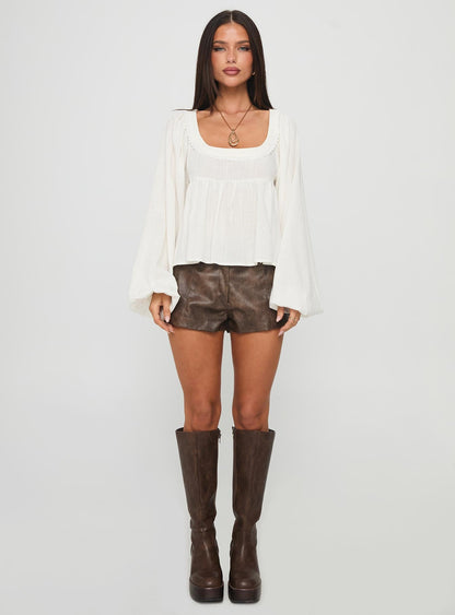 Benjie Long Sleeve Top White