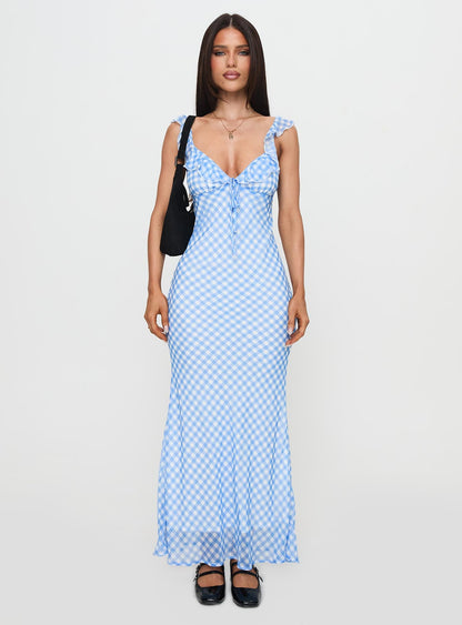Brigette Maxi Dress Blue Gingham