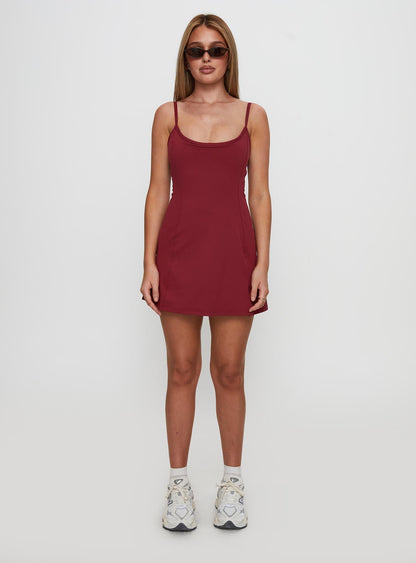 Ambition Activewear Mini Dress Cherry