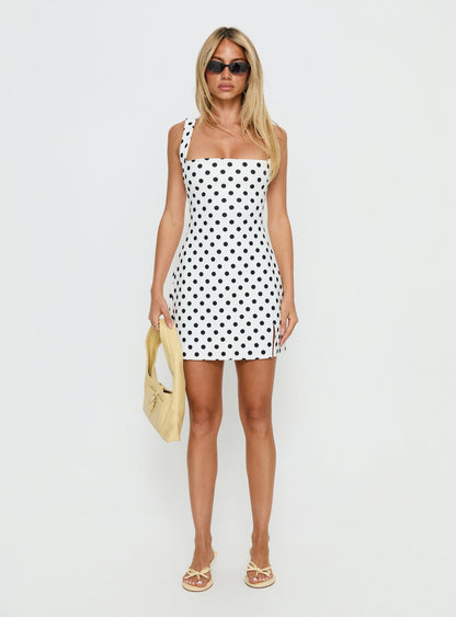 Bombshell Mini Dress Black Polka Dot