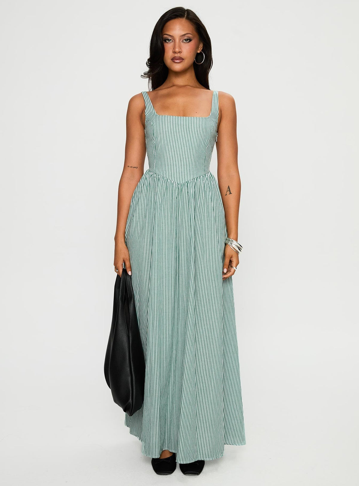 Cartmel Maxi Dress Green / White
