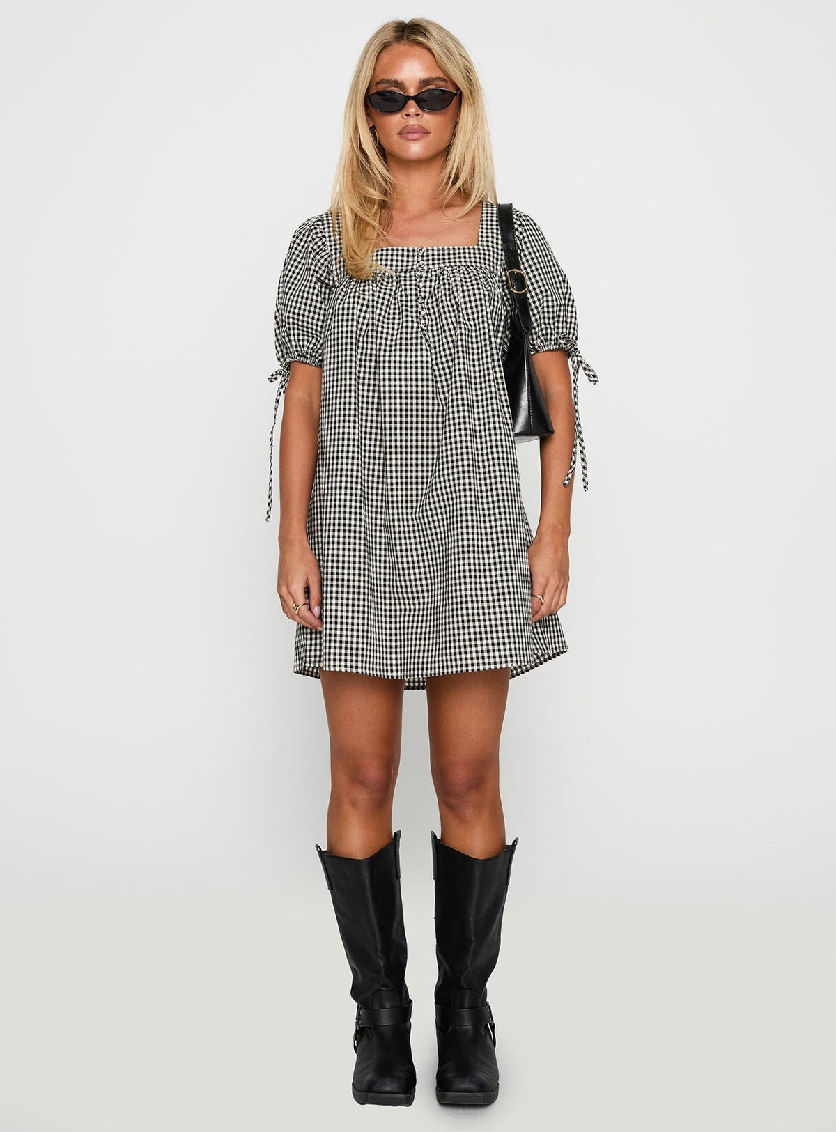 Lilibet Mini Dress Black Gingham