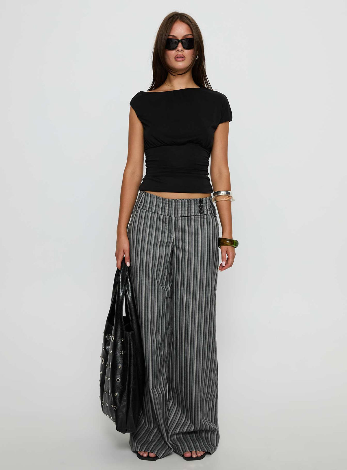 Cedars Low Rise Pant Grey Stripe