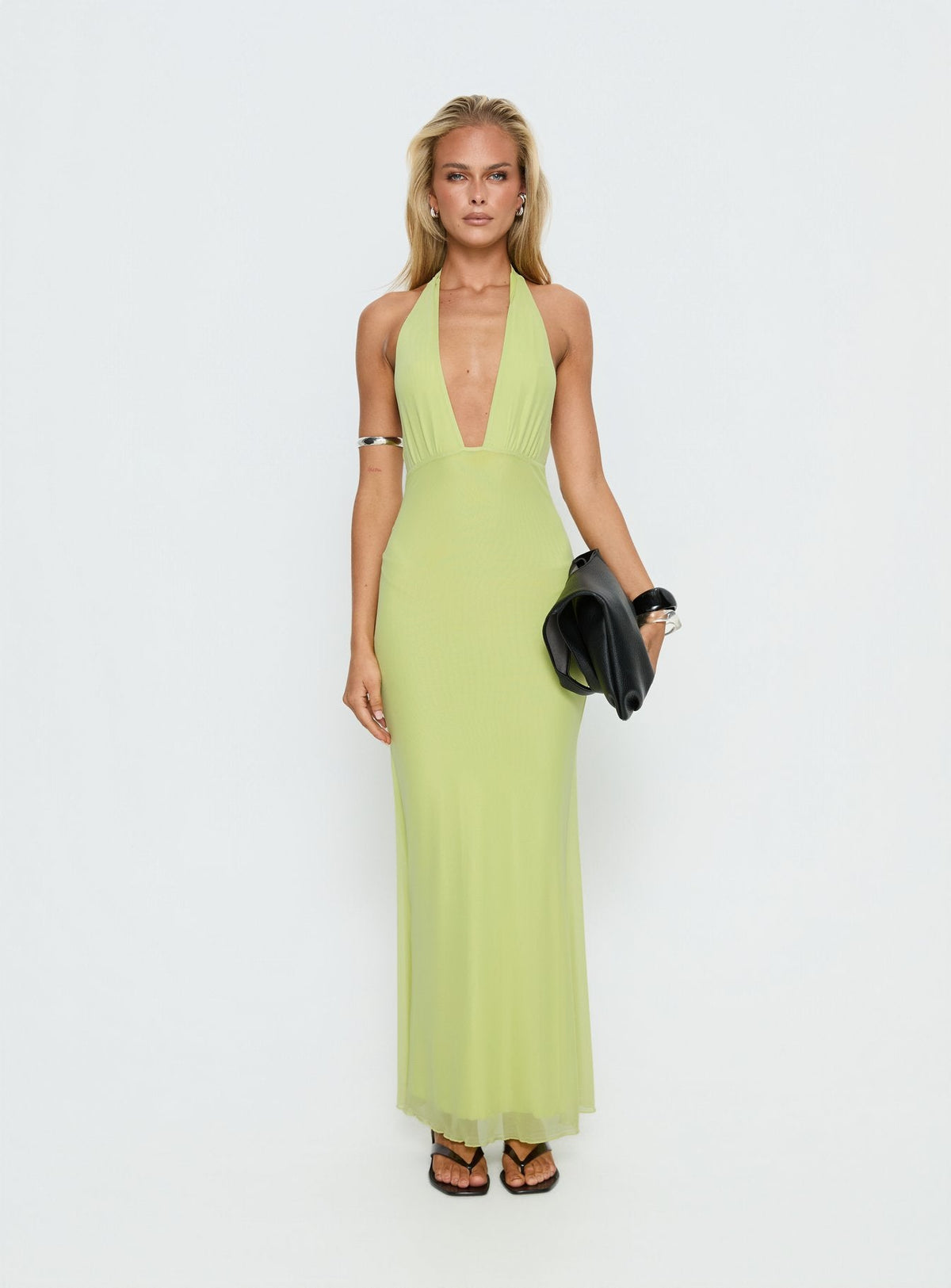Astrazia Halter Maxi Dress Green