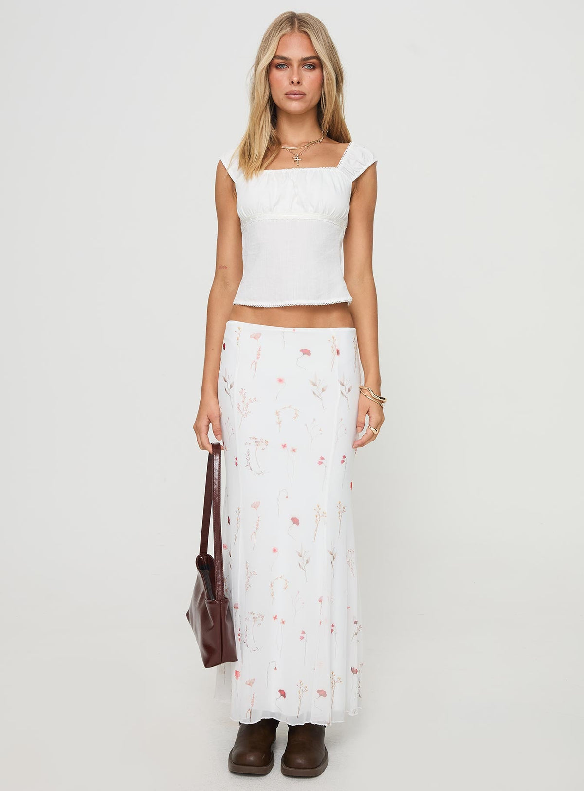 Breezewood Maxi Skirt White