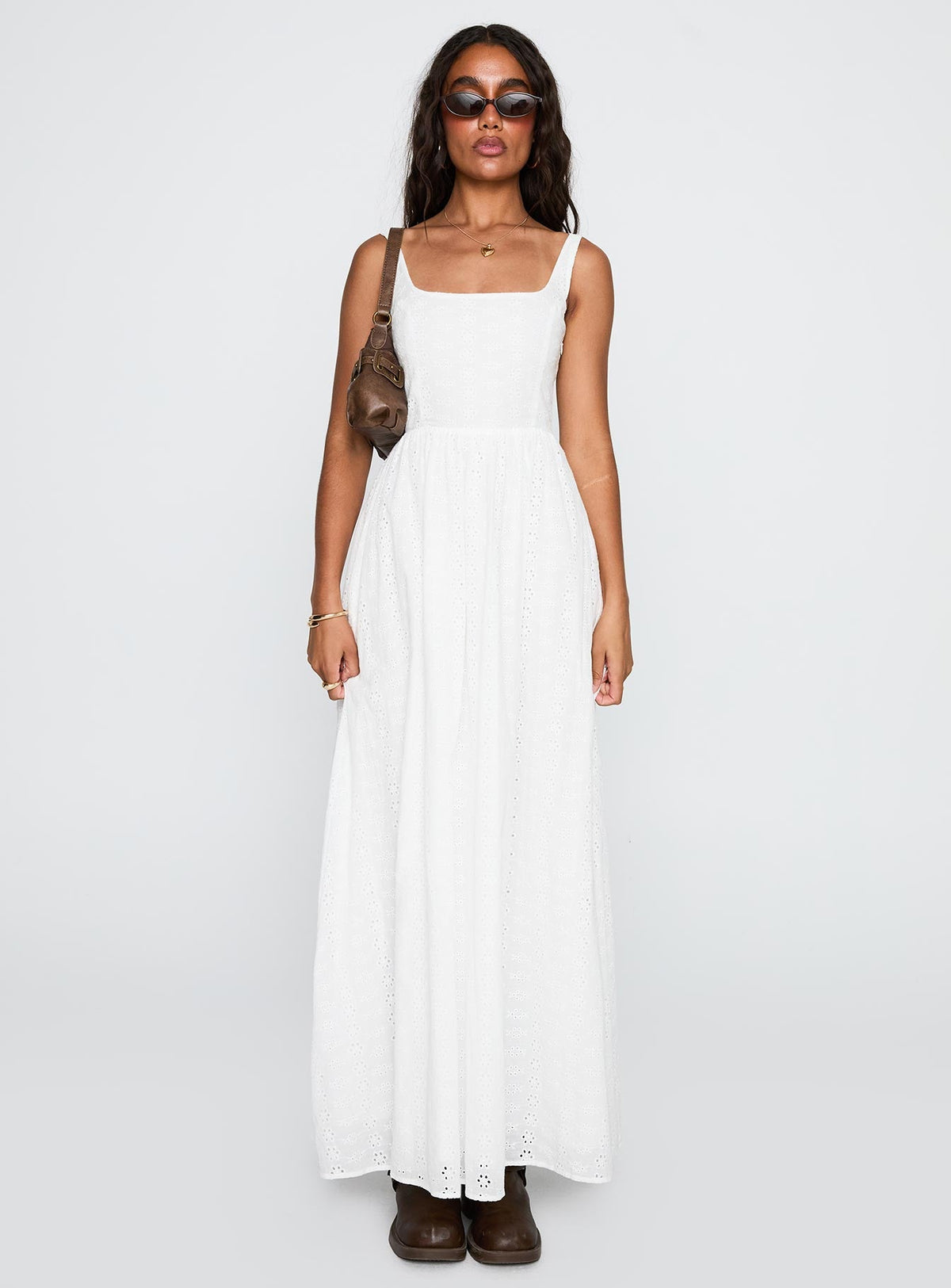 Cartmel Broderie Maxi Dress White