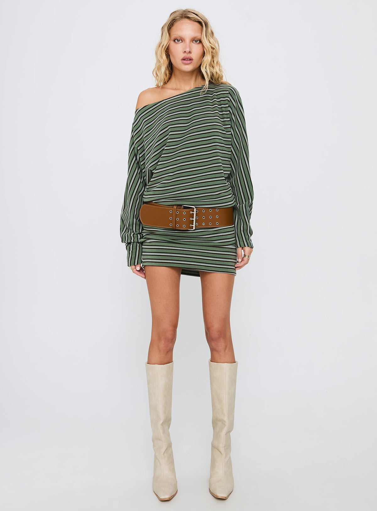 Salley Long Sleeve Mini Dress Stripe