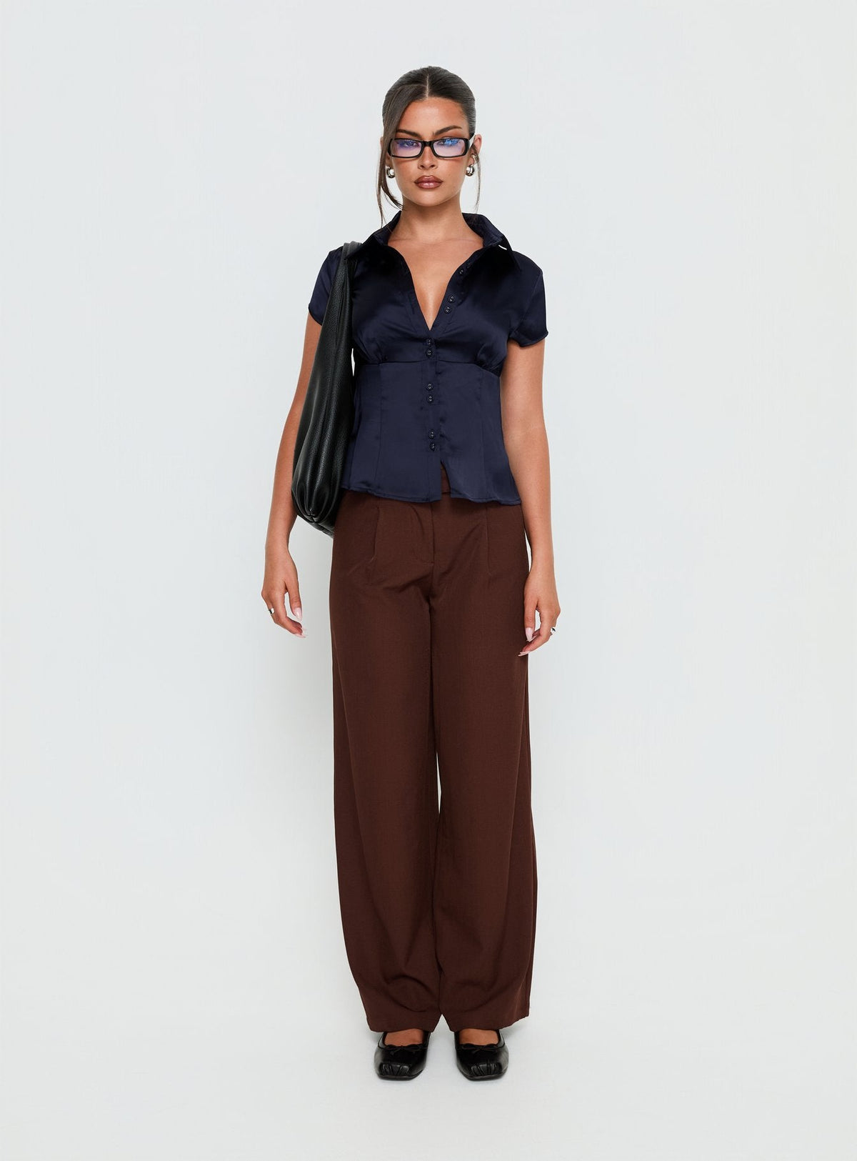 Alys Cut Out Straight Leg Pant Brown
