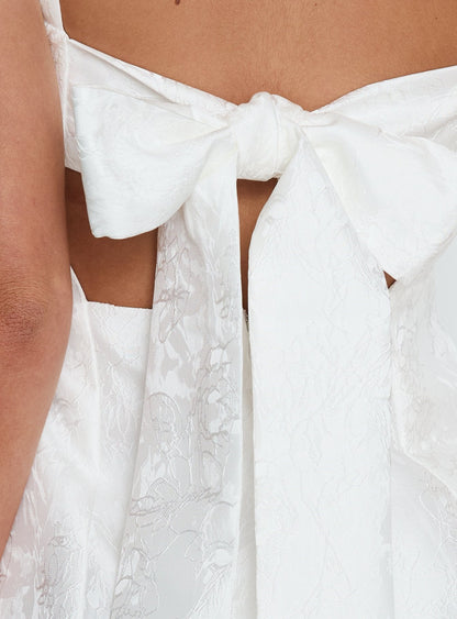 Asterie Bow Detail Mini Dress White