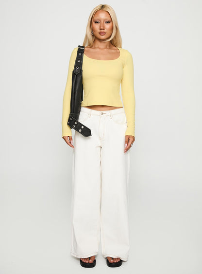 Baseline Rib Long Sleeve Top Yellow