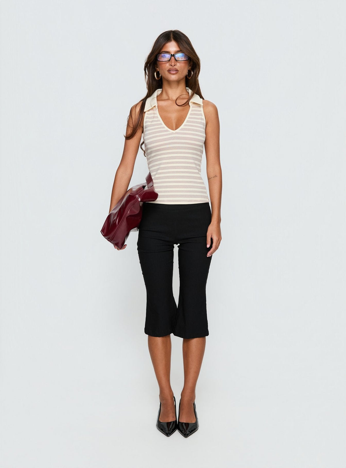 Celeah Collared Top Stripe