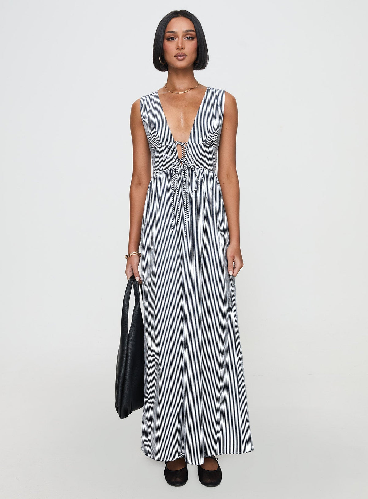 Pokey Maxi Dress Black / White Stripe Petite