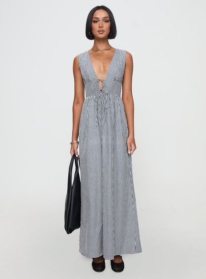 Pokey Maxi Dress Black / White Stripe Petite