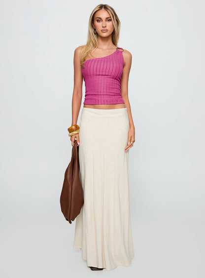All Falls Down One Shoulder Top Pink