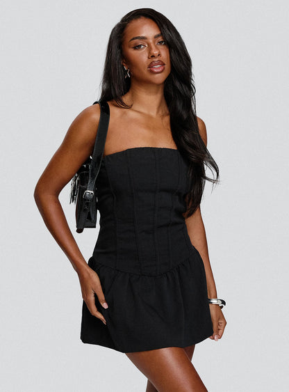 Elizar Strapless Mini Dress Black