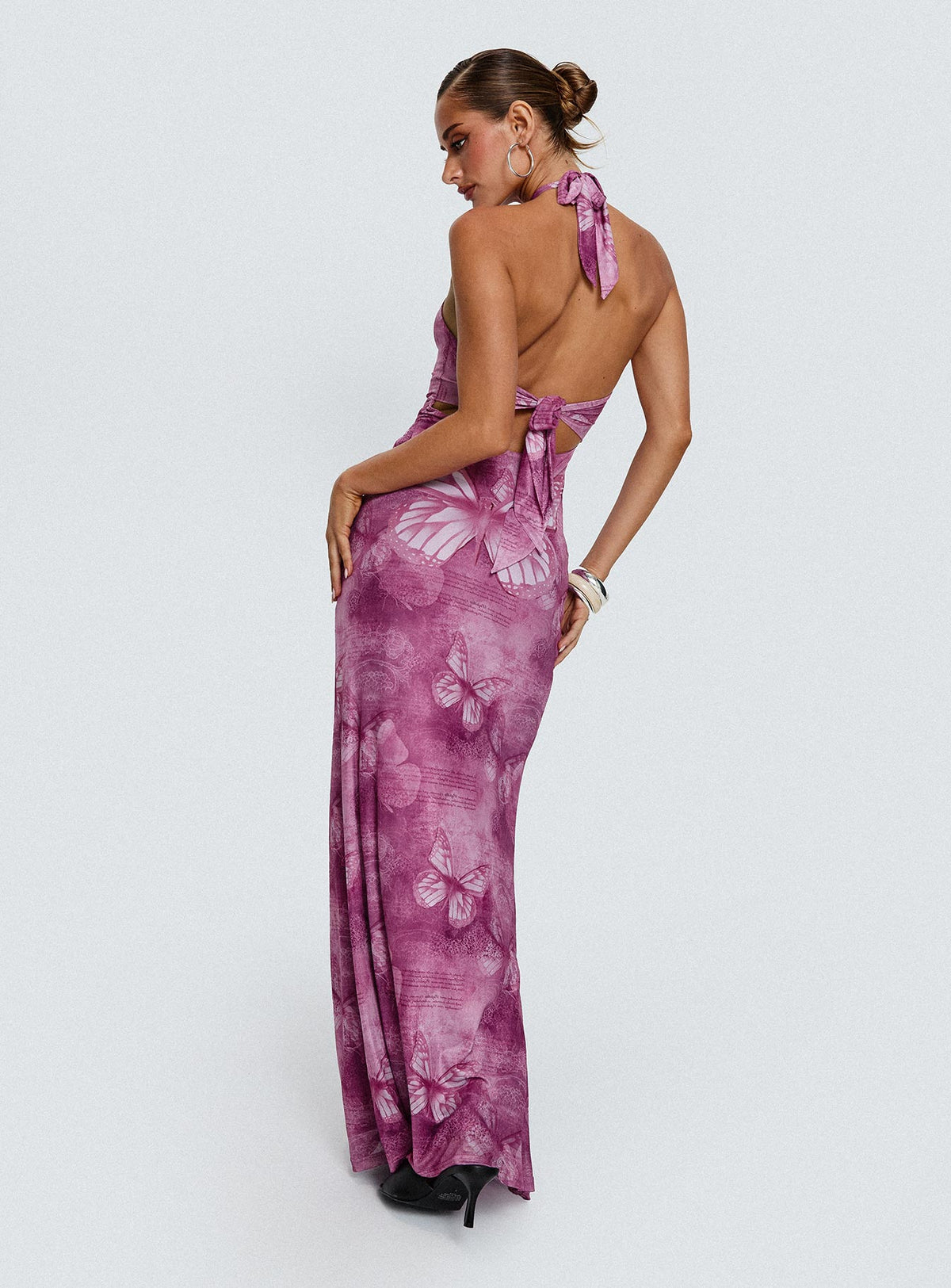 Nathaleia Halter Maxi Dress Purple
