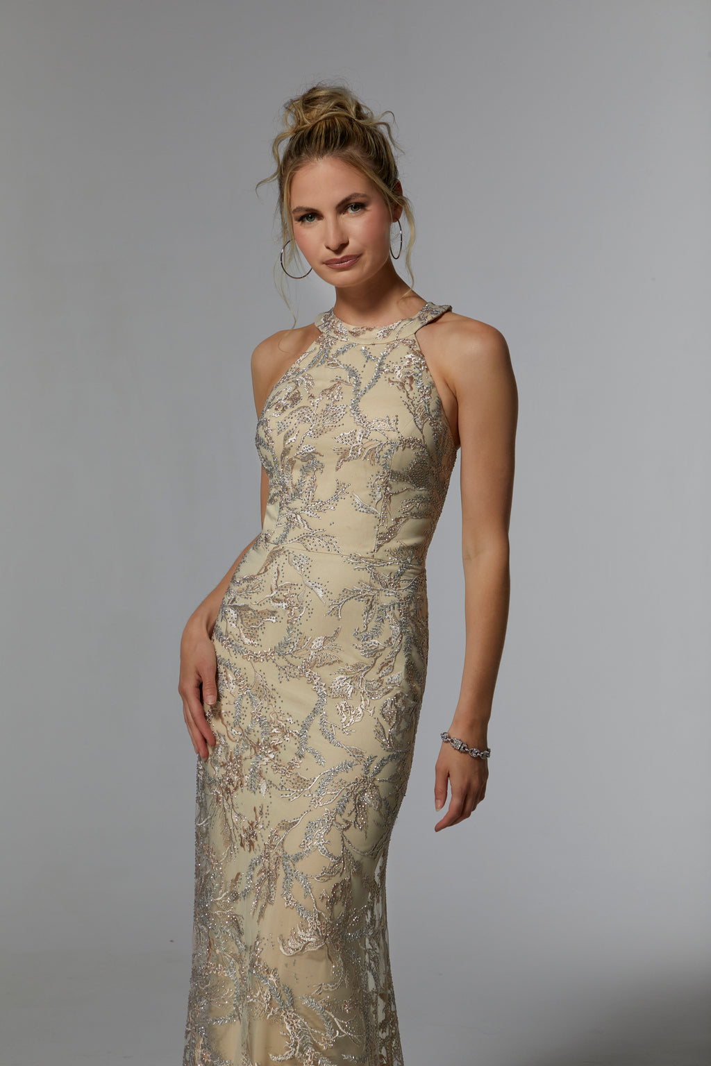 MGNY Madeline Gardner New York 72939 Long Formal Beaded Evening Gown