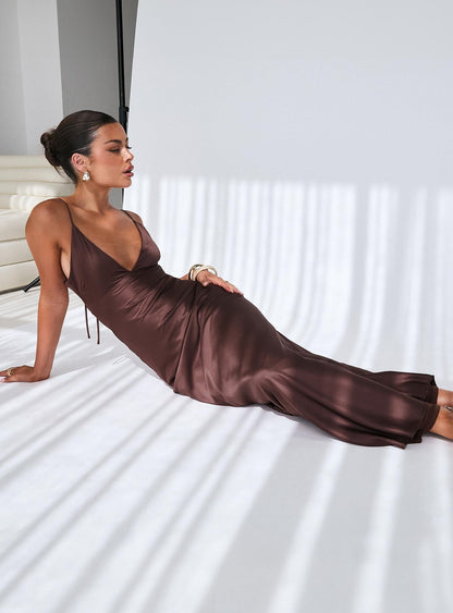 Angels Only Maxi Dress Chocolate
