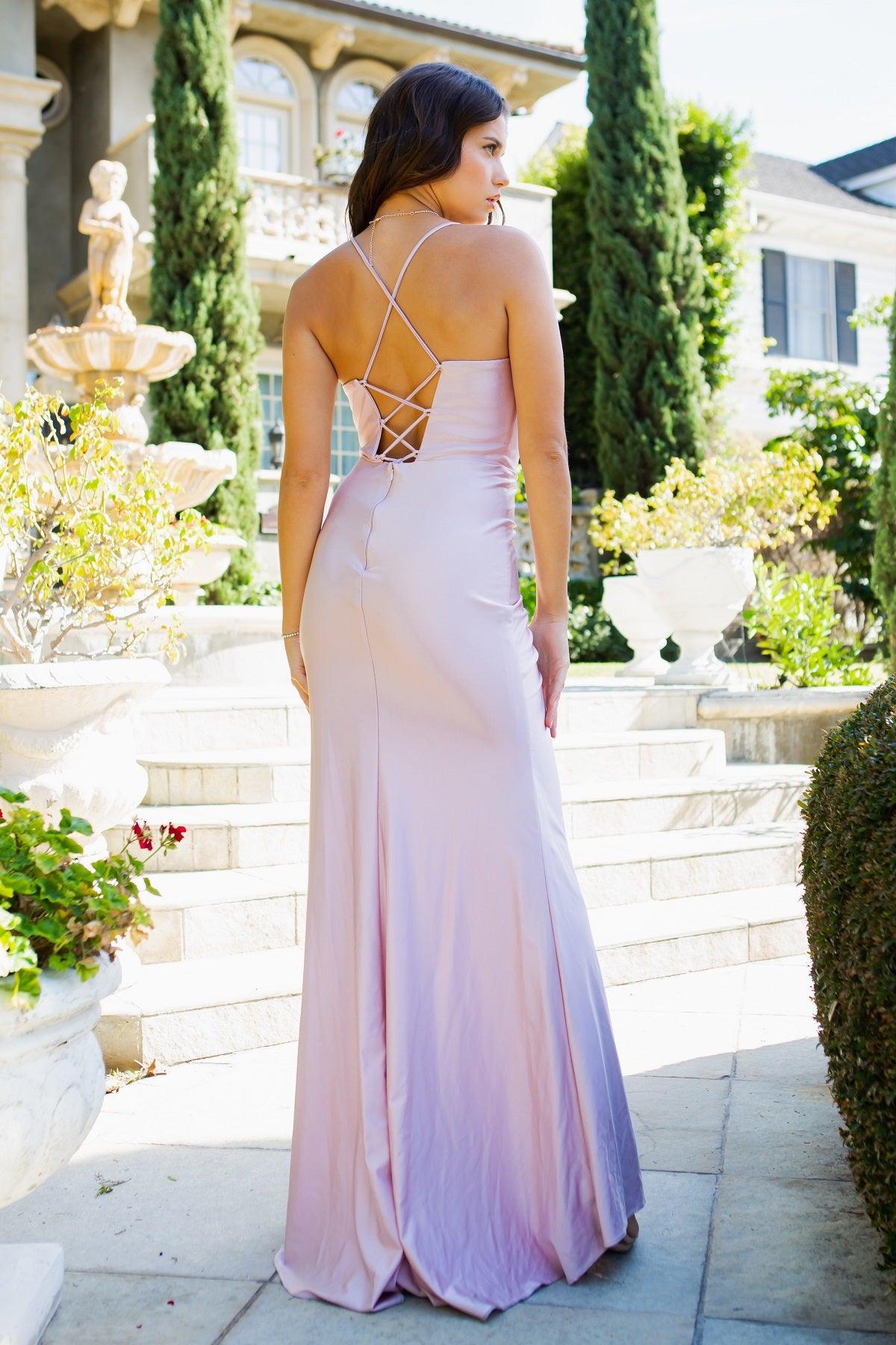 Cinderella Couture CC8035J Spaghetti Strap Satin Dress