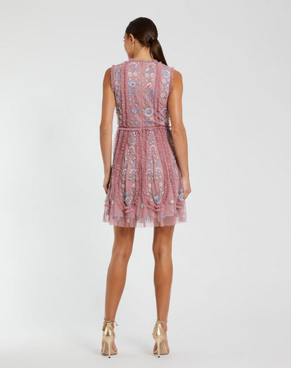 Short Sleeveless Cocktail Dress Sleeveless Detail Mac Duggal 9135