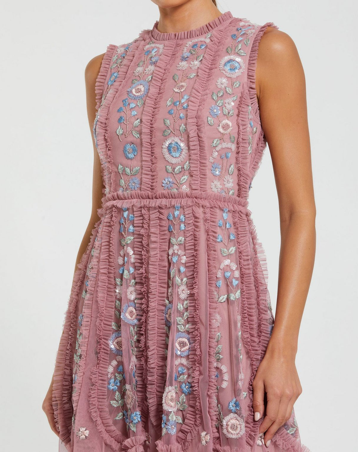 Short Sleeveless Cocktail Dress Sleeveless Detail Mac Duggal 9135