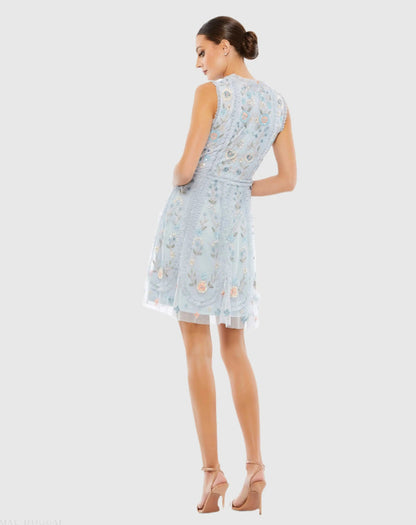 Short Sleeveless Cocktail Dress Sleeveless Detail Mac Duggal 9135