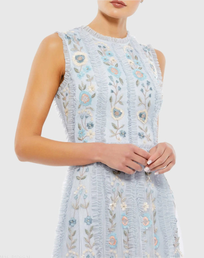 Short Sleeveless Cocktail Dress Sleeveless Detail Mac Duggal 9135