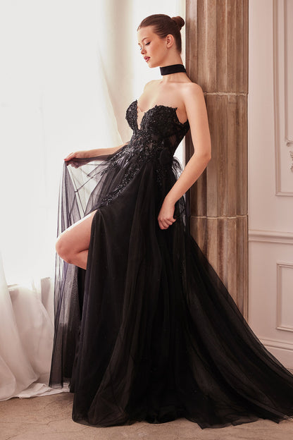 Andrea & Leo A1303 Long Glitter A Line Formal Prom Dress