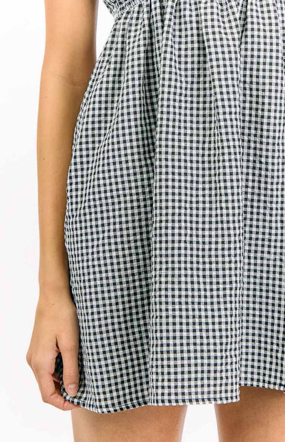 Avara Black Gingham Mini Dress