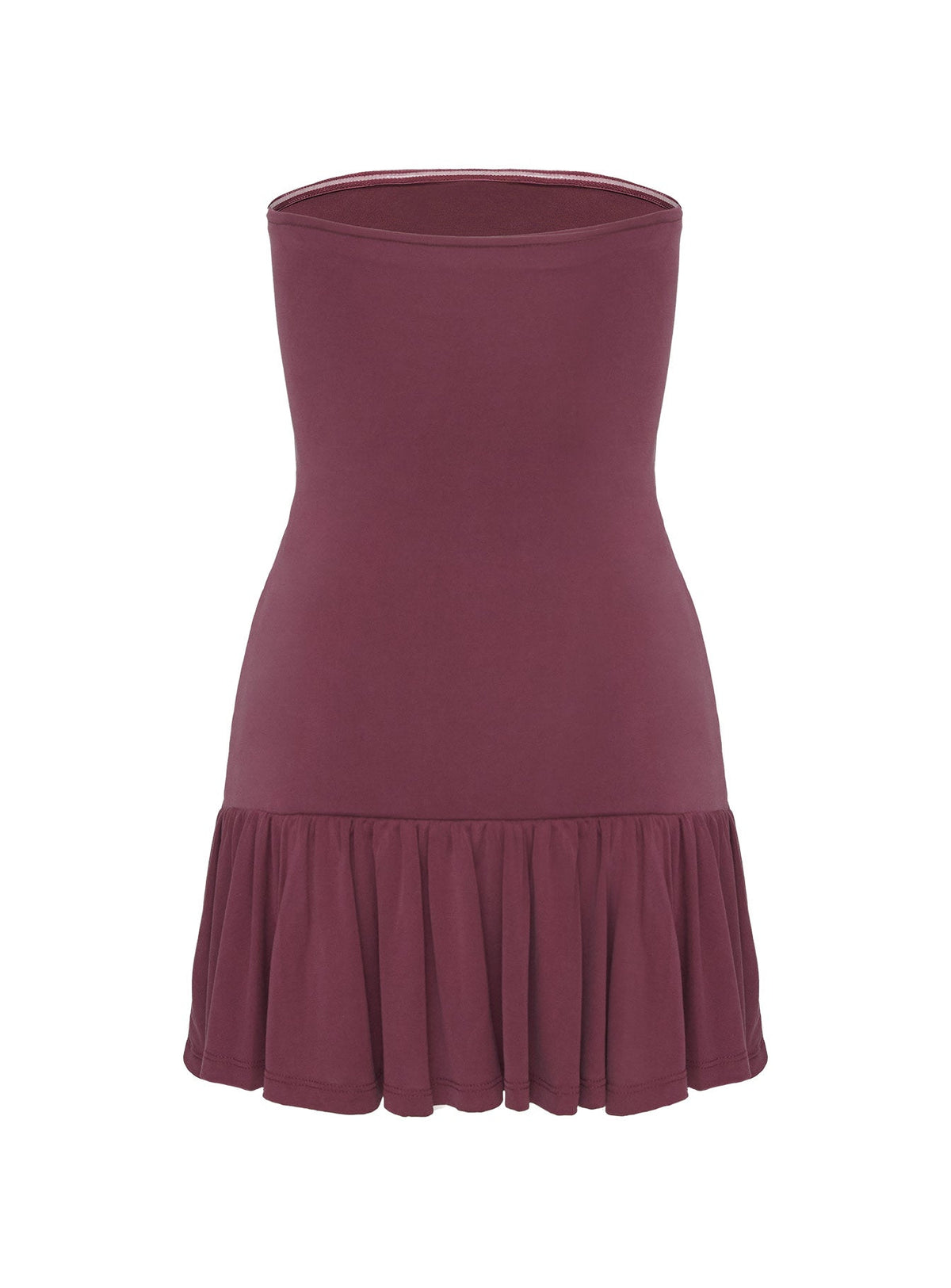 Love Lingers Strapless Mini Dress Burgundy Petite
