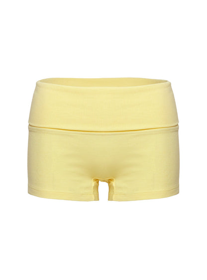 Baseline Low Rise Rib Shorts Yellow