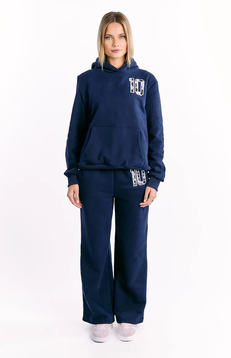 Beginning Navy Leopard Star Hoodie