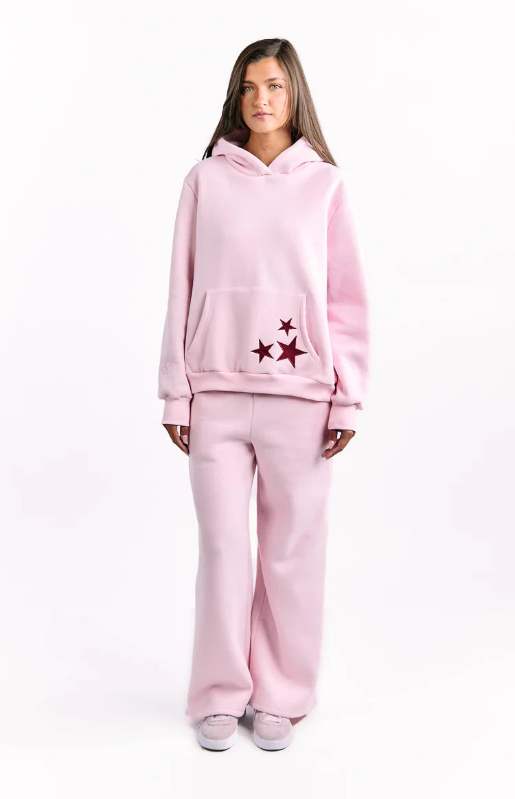 Beginning Pink Burgundy Star Hoodie