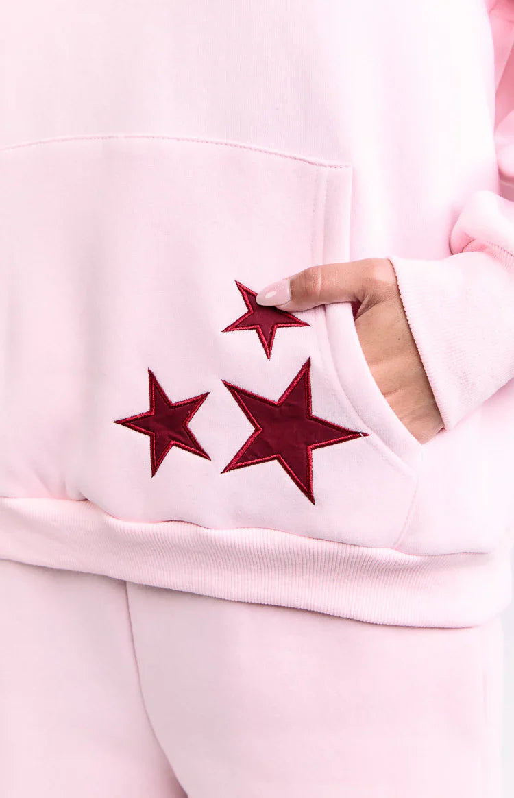 Beginning Pink Burgundy Star Hoodie